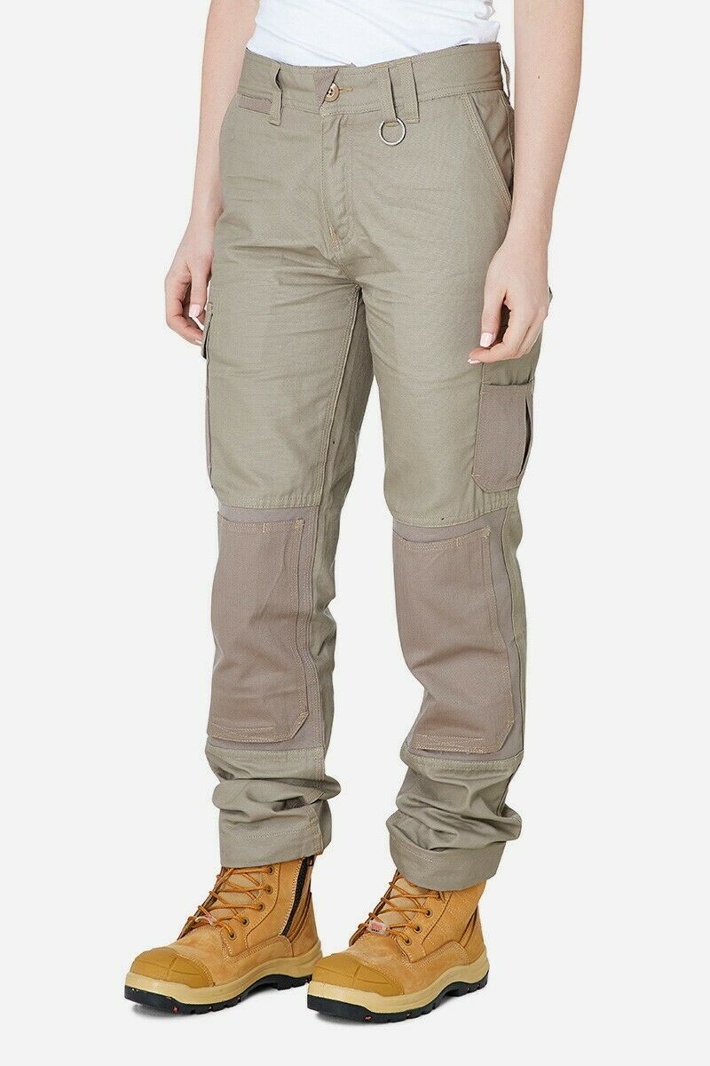 Womens Elwood Utility Work Pants Stretch Canvas Phone Pocket Tradie Tough EWD501-Collins Clothing Co