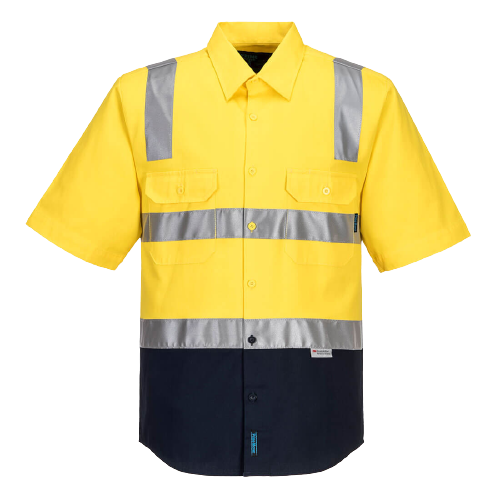 Portwest Hi-Vis Two Tone Regular Weight Shirt Tape Over Shoulder Safety MS102-Collins Clothing Co