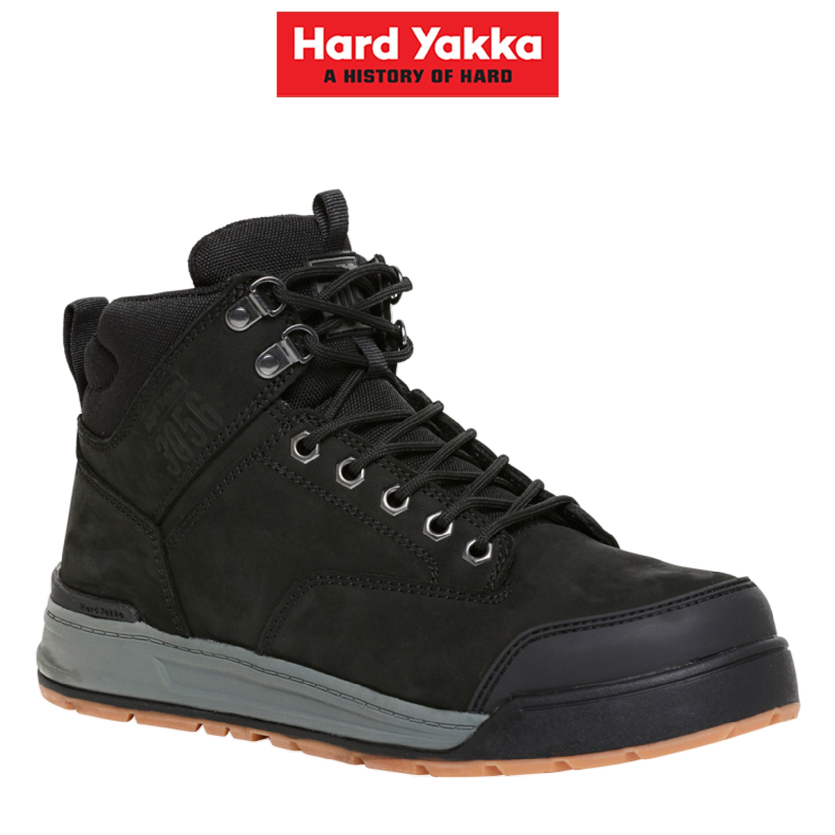 Hard Yakka 3056 Lace Zip Leather Work Safety Boots Memory Form Protect Y60201