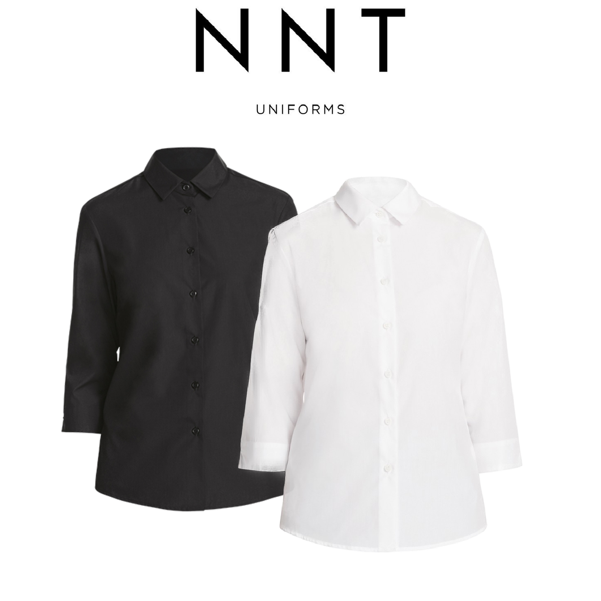 NNT Womens 3/4 Sleeve Shirt Formal Classic Slimline Collar Business Shirt CATU88