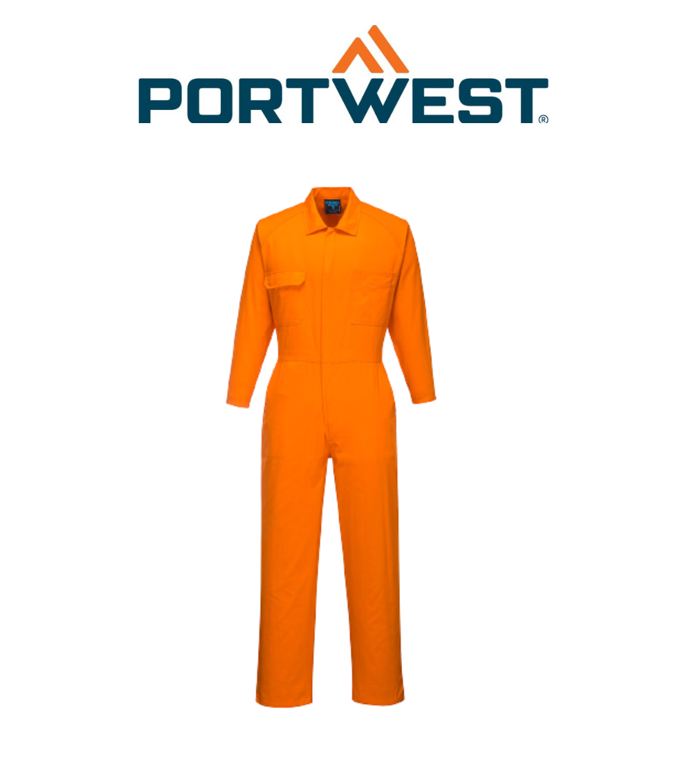 Portwest Lightweight Orange Coveralls Reflective Taped Work Safety MW922