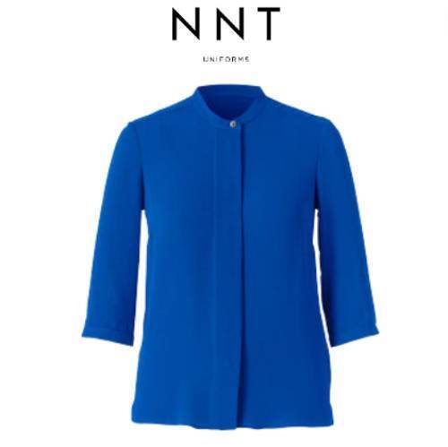 NNT Womens Discontinued Double Georgette 3/4 Sleeve Blue Blouse CAT4Q1