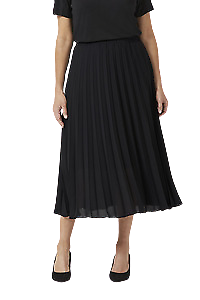 NNT Womens Soft Georgette Pleated Midi Skirt Elasticised Waist Skirt CAT2QD
