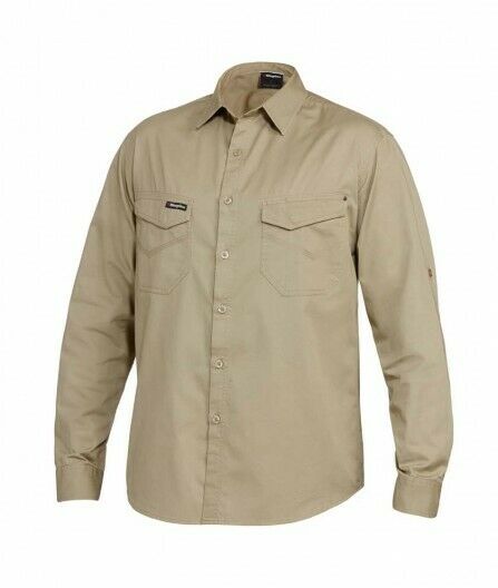 KingGee Mens Tradies Shirt L/S Fashioned Workwear Lightweight Breathable K14350-Collins Clothing Co
