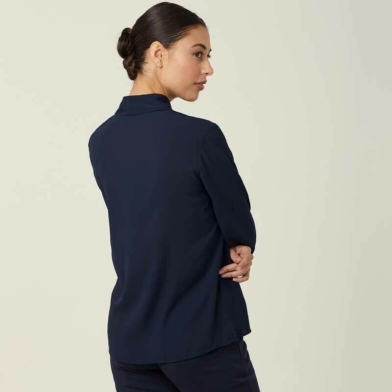 NNT Womens Formal Long Sleeve Tie Neck Blouse Classic Gathered Business CATUL2-Collins Clothing Co