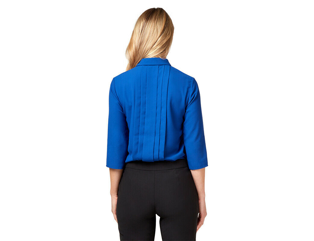 NNT Womens 3/4 Sleeve Pleat Detail Formal Blouse Classic Fit Business CATUDK-Collins Clothing Co