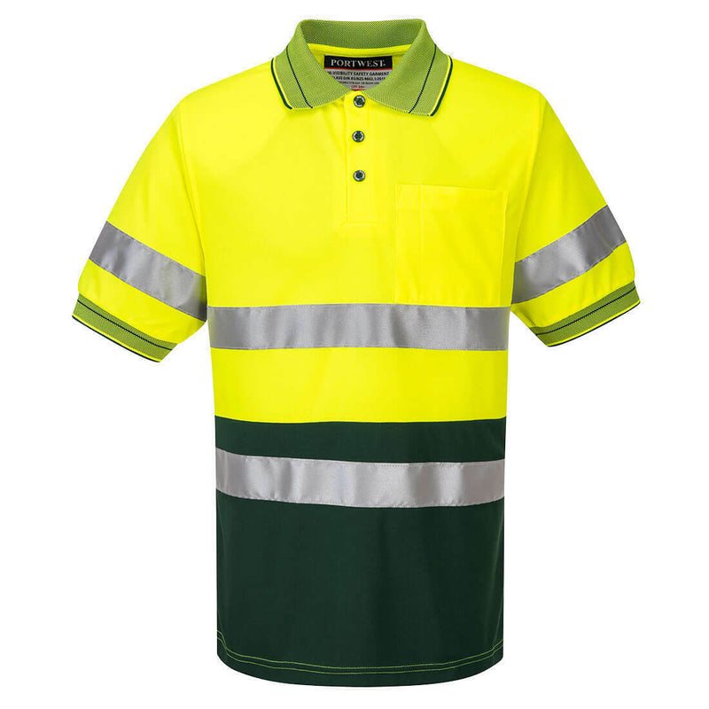 Portwest Mens Prime Mover Short Sleeve Micro Mesh Polo Taped Hi-Vis Work MP510-Collins Clothing Co