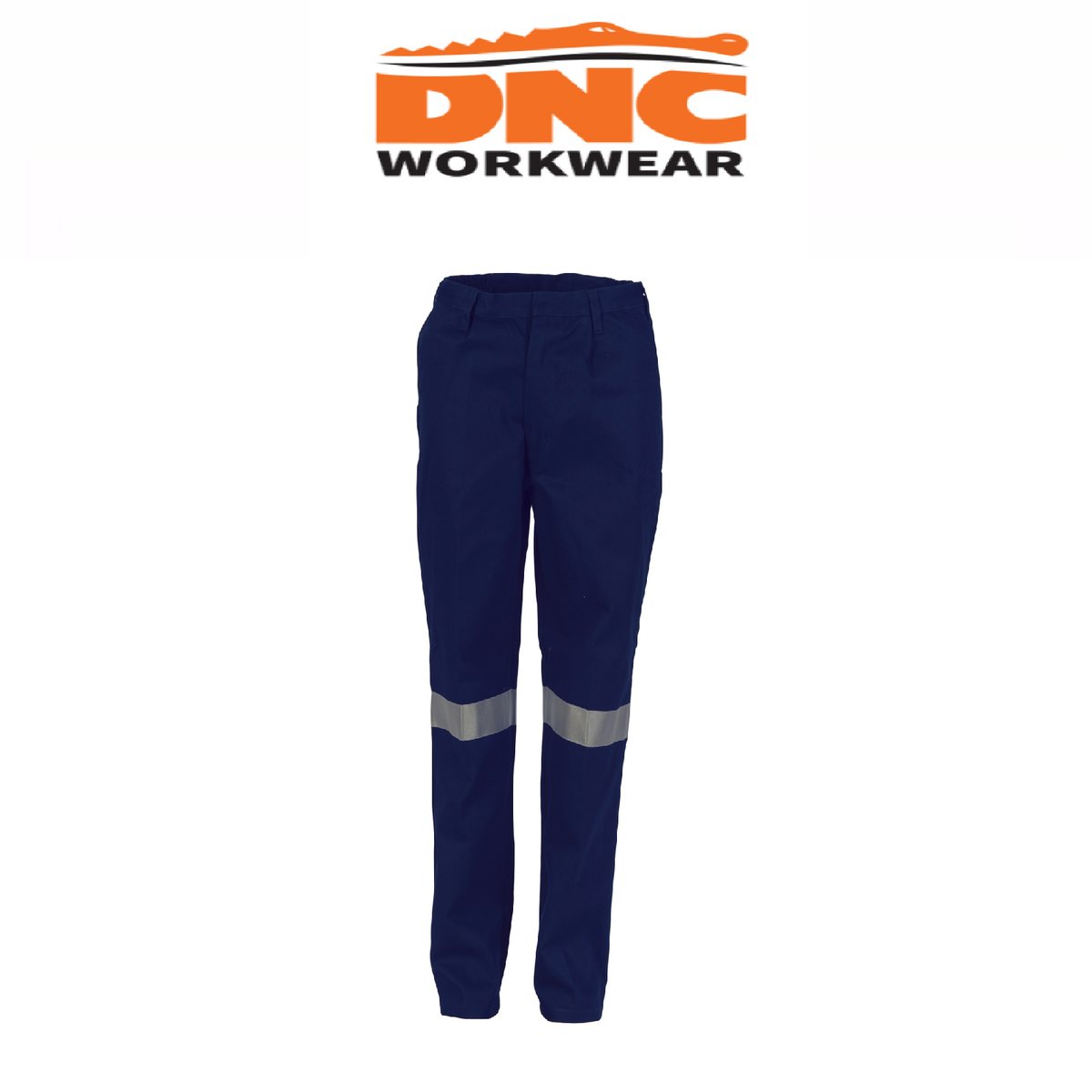 DNC Workwear Ladies Cotton Drill Pants 3M Reflective Tough Work Casual 3328