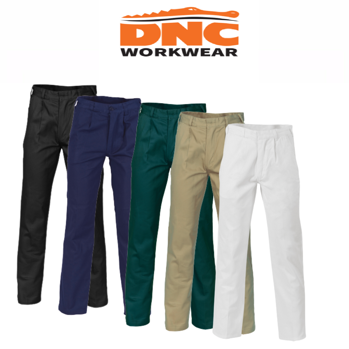 DNC Workwear Mens Cotton Drill Work Pants Comfortable Heavyweight Work 3311