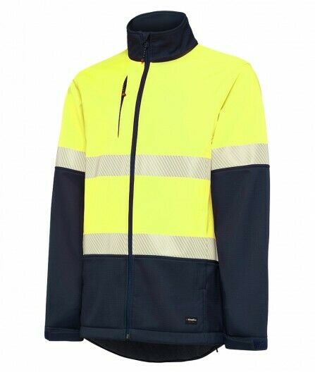 KingGee Mens Hi Vis Softshell Jacket 3 Layer Warm Fleece Comfort Work K05002