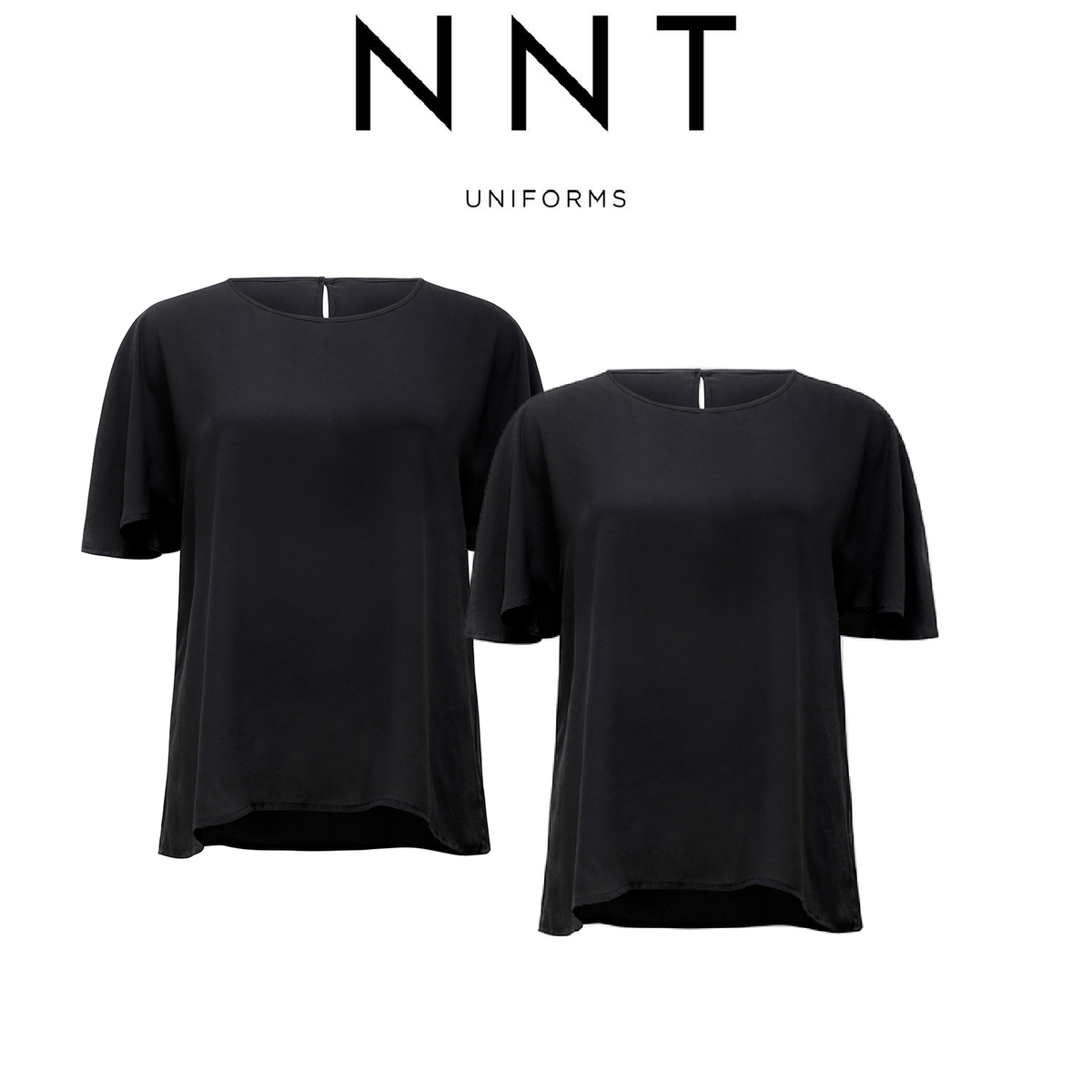 NNT Women Soft Georgette Cape Blouse Short Sleeve Cap Sleeve Formal Shirt CATU2S