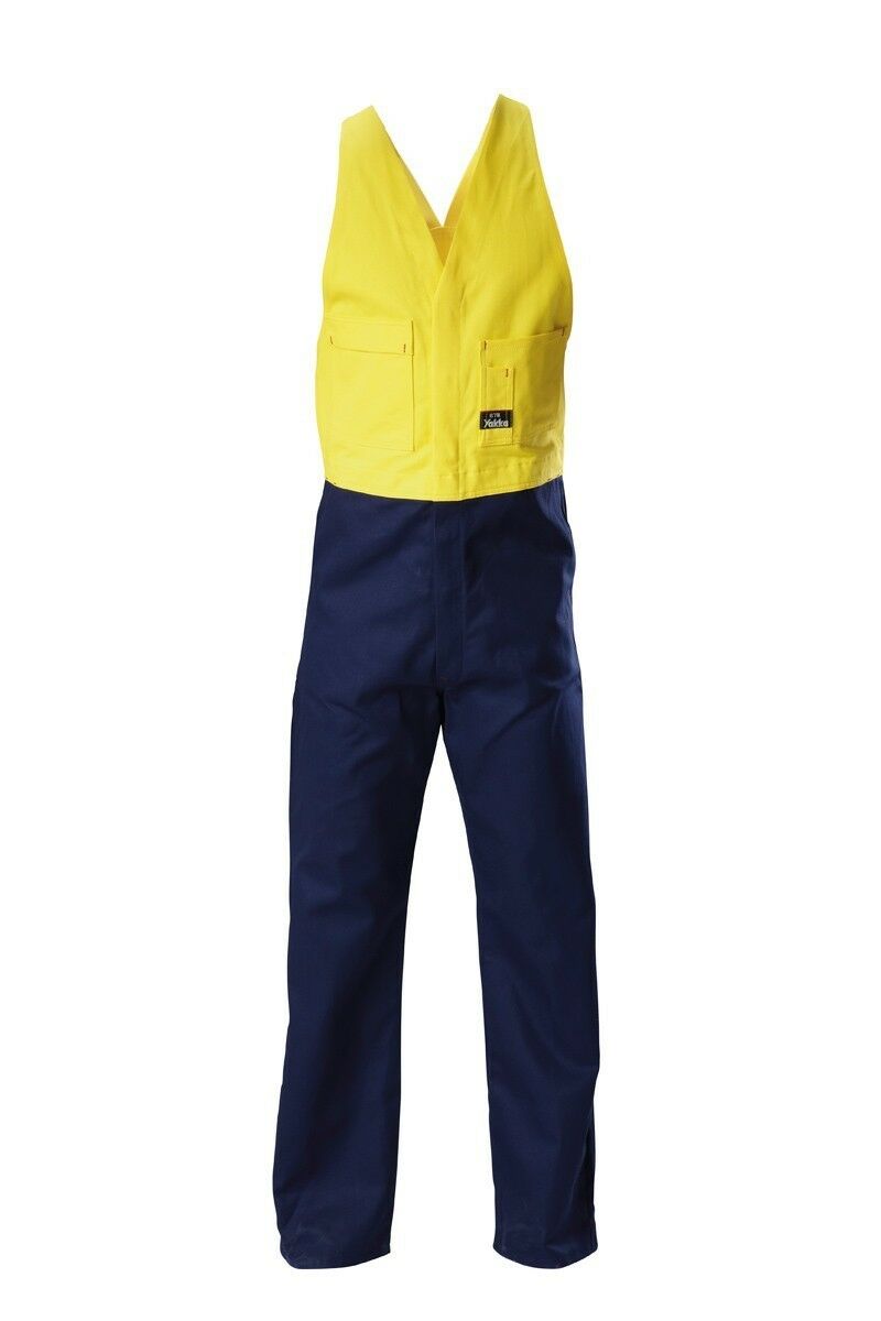 Mens Hard Yakka Hi-Vis Drill Action Back 2 Toned Overall Phone Pocket Y01526-Collins Clothing Co