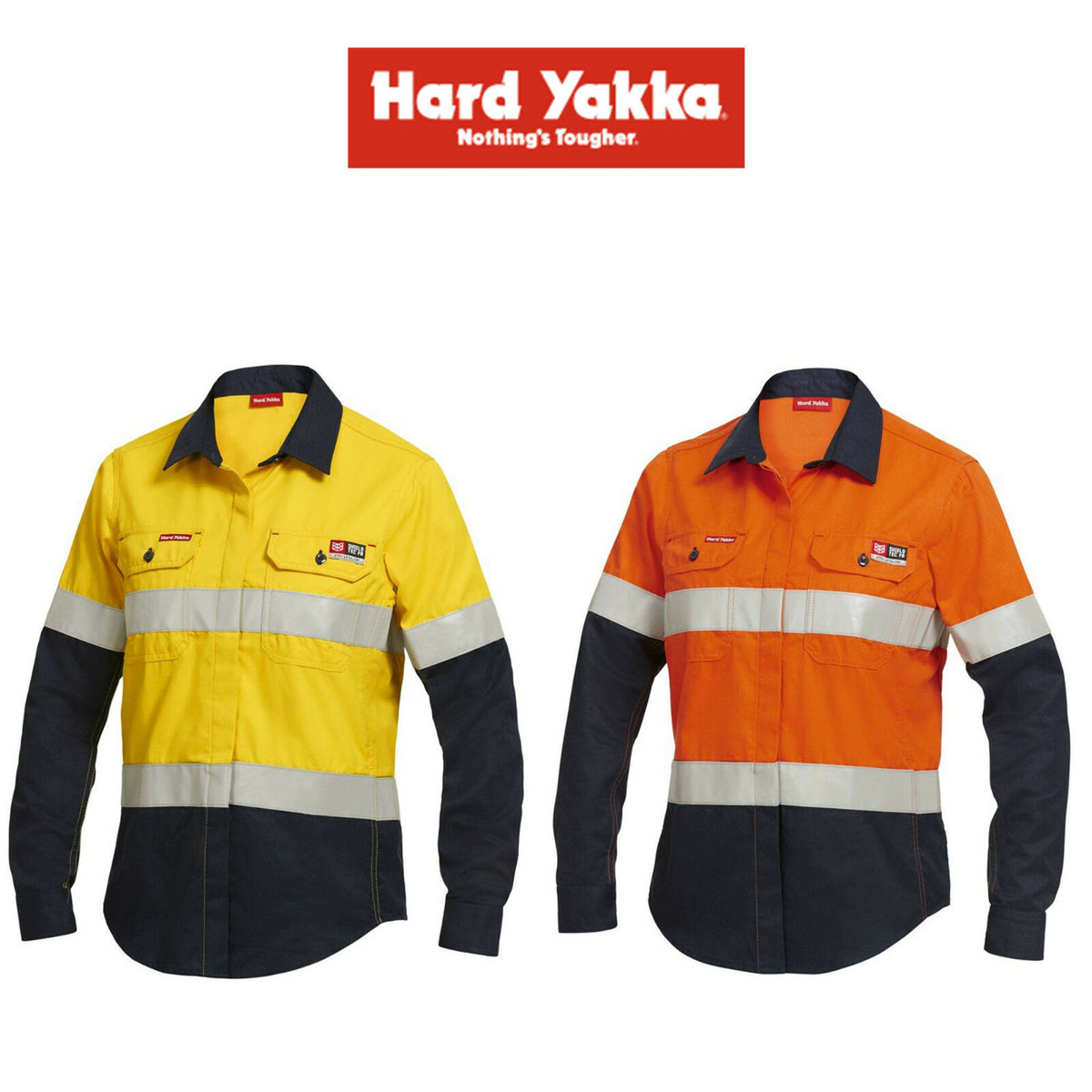 Womens Hard Yakka Protect Hi-Vis Flame Resistant Long Sleeve Work Shirt Y04050