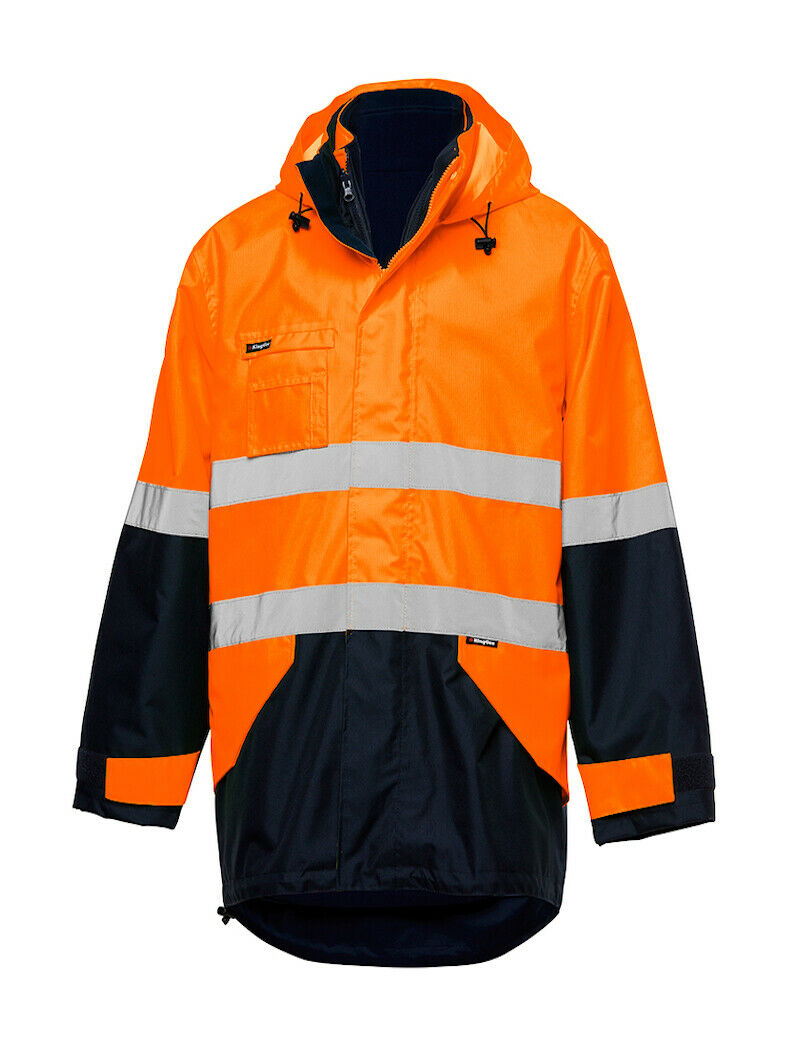 KingGee Hi Vis Reflective Insulated Jacket Construction Waterproof K55010
