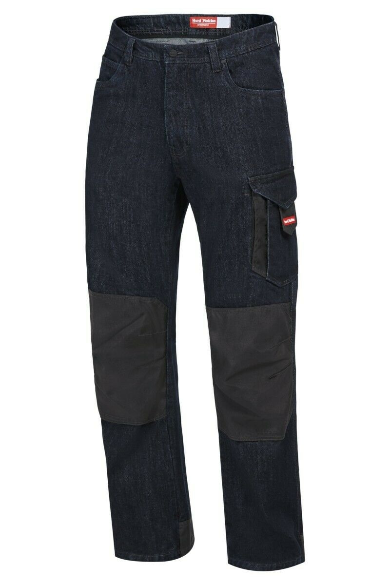 Hard Yakka Legends Denim Work Jeans Cargo Pants Heavy Duty Cordura Y03041