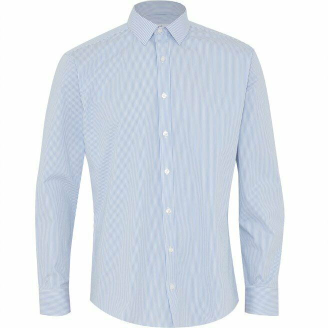 NNT Mens Avignon Stripe Long Sleeve Shirt Casual Regular Fit Business CATJD9