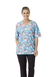 NNT Womens Santa Scrub Top Unisex Relaxed Fit V Neckline Nurse Workwear CATRF4-Collins Clothing Co