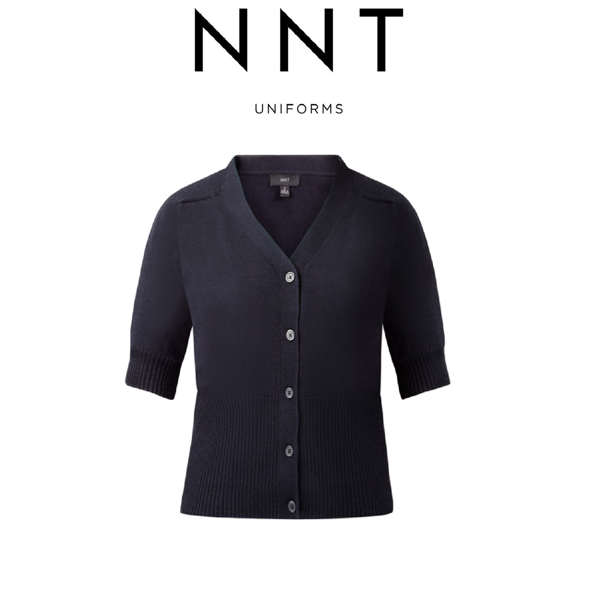 NNT Womens Wool Rich Short Sleeve Rib Trim Cardigan Business Body Warmer CAT5BJ