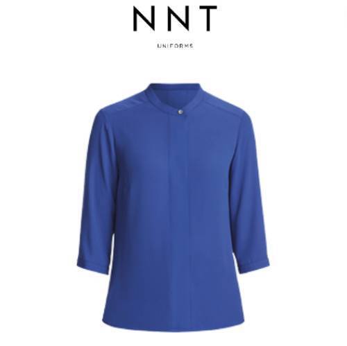 NNT Womens Anti Stain Georgette 3/4 Sleeve Blouse Mandarin Collar Classic CATU5W