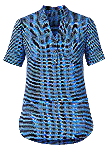 NNT Womens Pixel Print S/S Tunic V Neck Collar Sleeve Vents CAT9R9-Collins Clothing Co