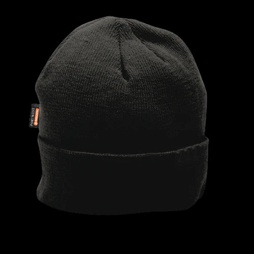 Portwest Knit Beanie Insulatex Lined Comfortable Acrylic Black Warm Cap B013