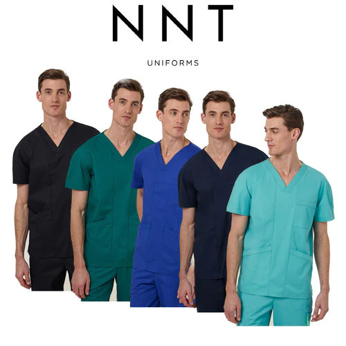NNT Uniform Mens Next Gen Anti Bacterial Carl Scrub Top V-neck Nurse Work CATRFV