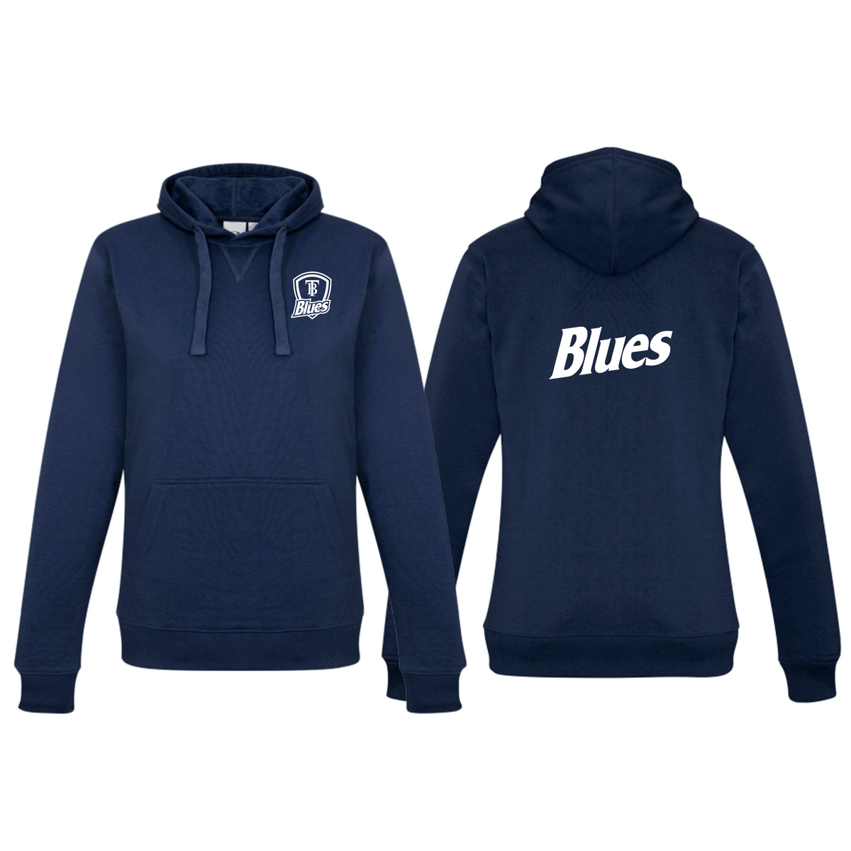 Tumby Bay Blues Ladies Crew Hoodie Logo Embroidered Navy SW760L