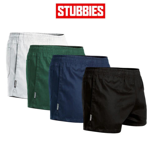 Stubbies Ruggers Mens Cotton Drill Shorts Elastic Casual Waistband Work SE206H