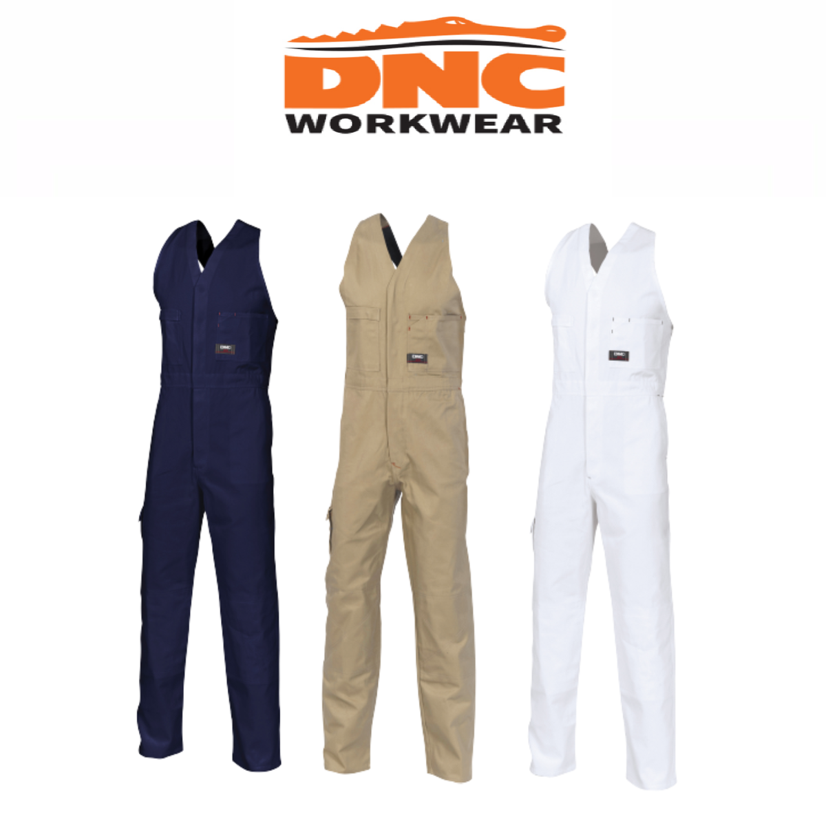 DNC Workwear Mens Cotton Drill Action Back Overall Comfortable Work 3121