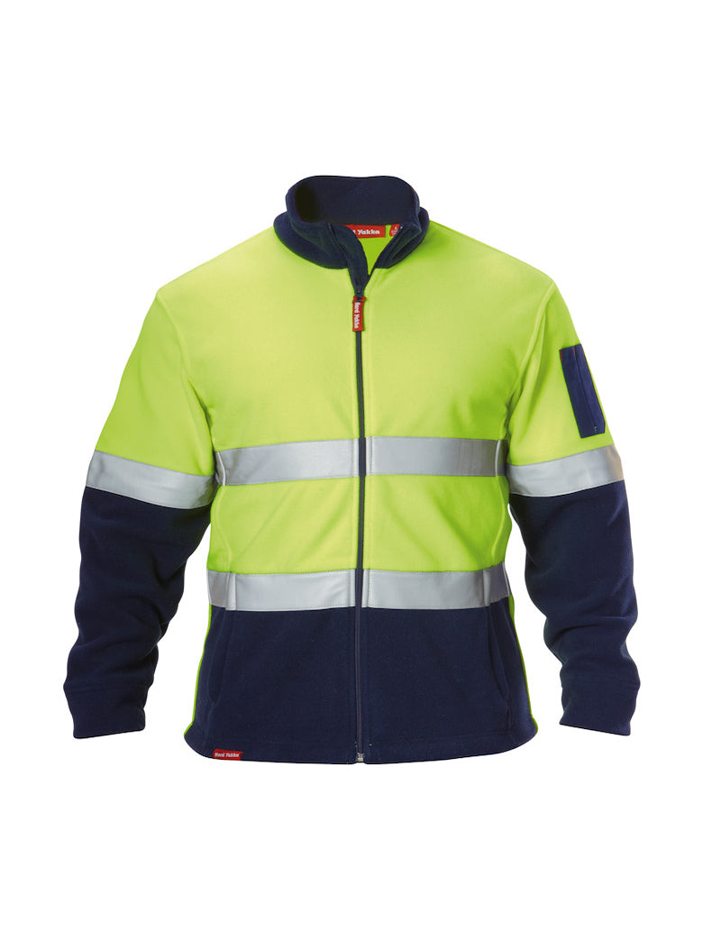 Hard Yakka Hi-Vis Jacket Zip Brushed Fleece Taped Work Day or Night Y06755