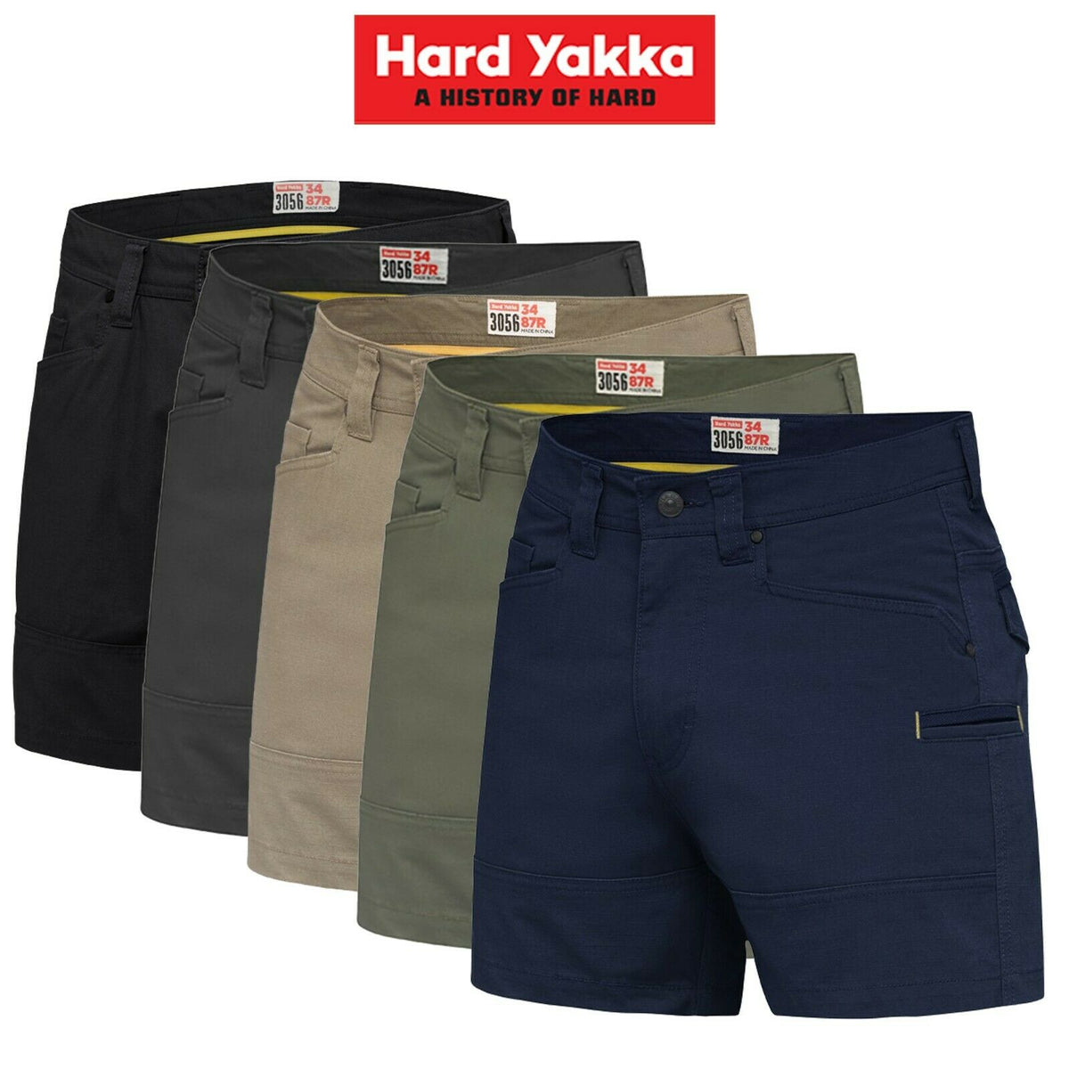 Hard Yakka 3056 Short Shorts Cotton Ripstop Tradie Utility Stretch Y05115