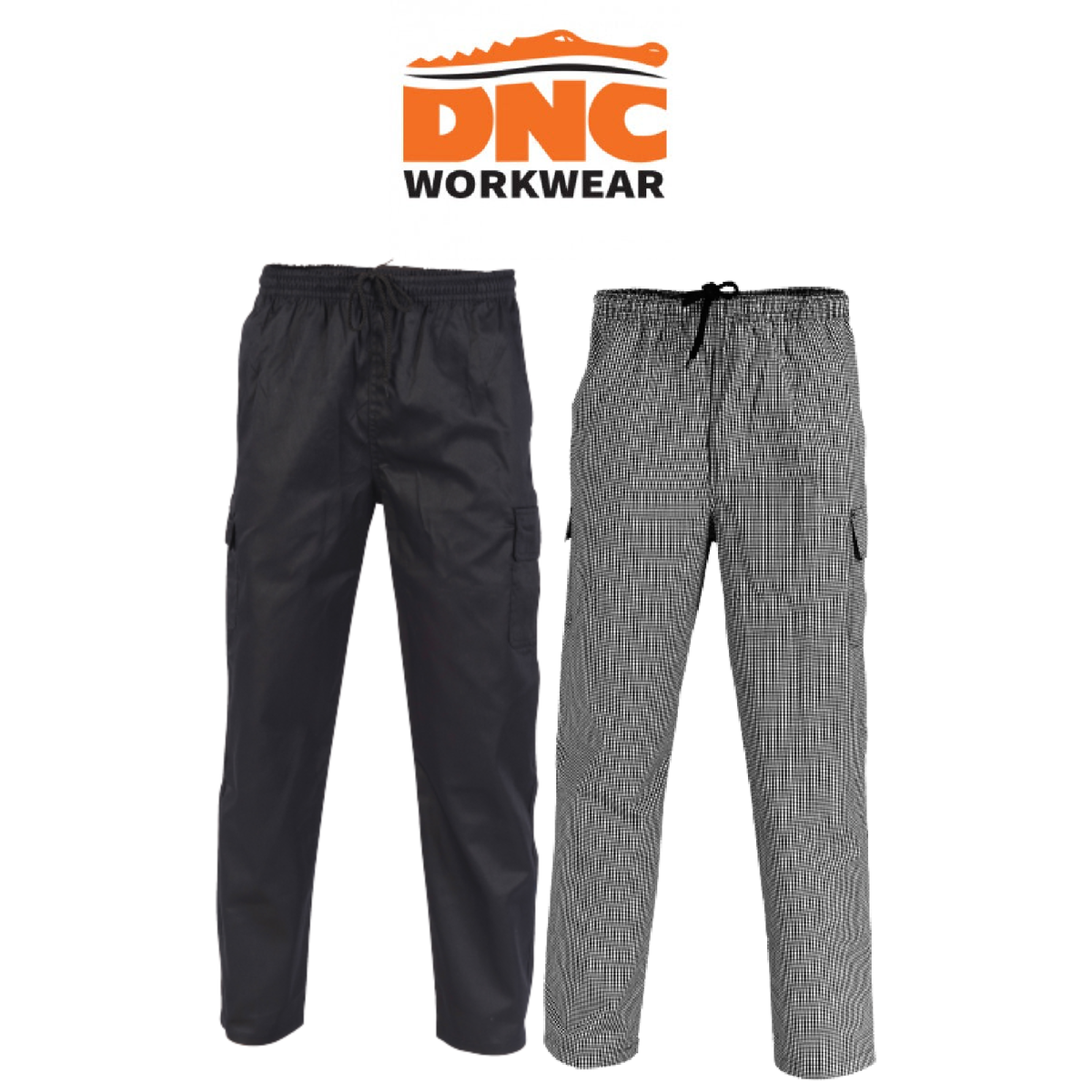 DNC Workwear Mens Drawstring Poly Cotton Cargo Pants Work Tough Casual 1506