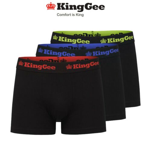 Mens KingGee Cotton Trunk 3 Pack Black King Gee Jocks Underwear Trunks K09023