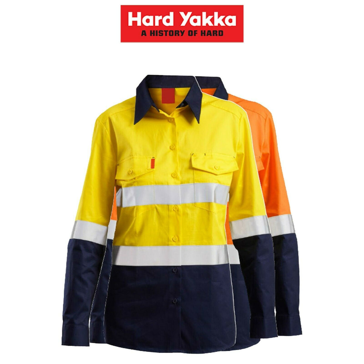 Womens Hard Yakka Hi-Vis Shirt Light Weight Vent Taped Modern Fit Y08805